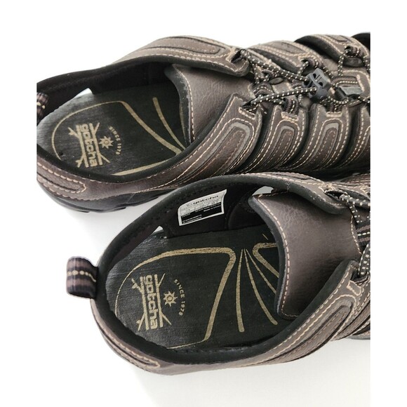 WORN 1X Gotcha CEDAR 958990 Mens 7 Brown Slip On Bungee Fisherman Sandals - Picture 5 of 7